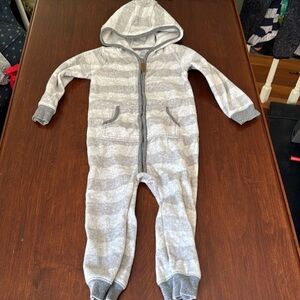 Cozy Gray Striped Kids One Piece